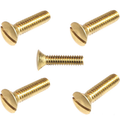 6-32 x 3/4'' Solid Brass Oval Head Machine Screws Slotted Drive Quantity 50