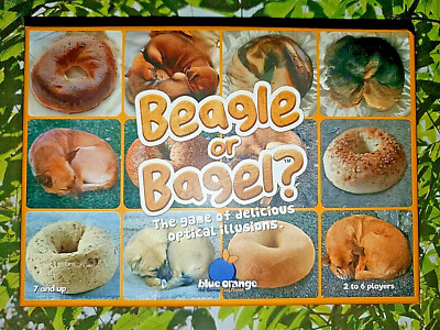 Beagle or Bagel The Game Of Delicious Optical Illusion Blue Orange Kids Dogs