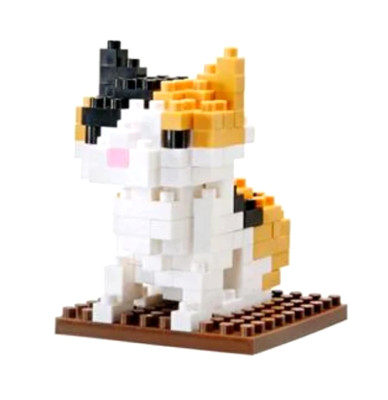 DAISO PETIT BLOCK Frends of Dogs and Cat series number 3 Calico Cat From Japan