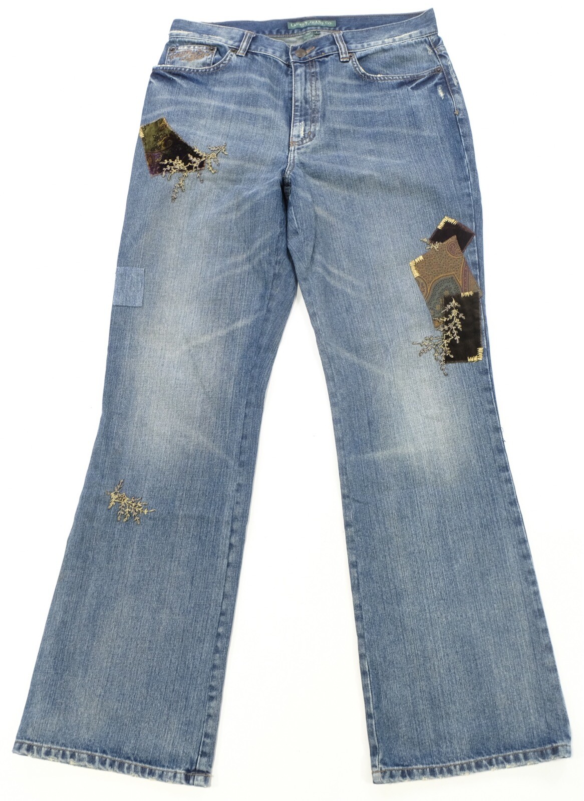 Rare Vintage LAUREN JEANS CO. Ralph Paisley Patchwork Denim Jeans 2000s Polo S