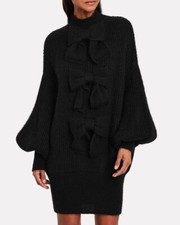 ZIMMERMANN Black Mohair Turtleneck Resistance Dress With Bows!!