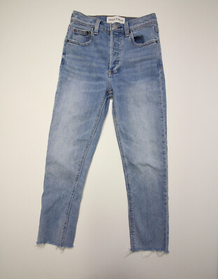 Aritzia Denim Forum Yoko High Rise Slim Raw Hem Organic Jeans 24