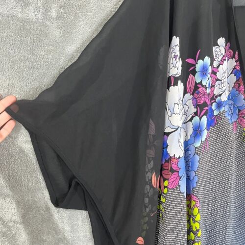 Citron Santa Monica Damen LG 100 % Seide Blumenmuster offener Schal Drapieren Wrap Abdeckung - Bild 3 von 8