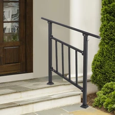 Stair Railing with Fences Flexible Exterior Stair Railing Transitional Handrails