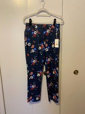 Tory Sport Navy Pansy Bouquet Tech Twill Golf Pants, NWT, Size 4