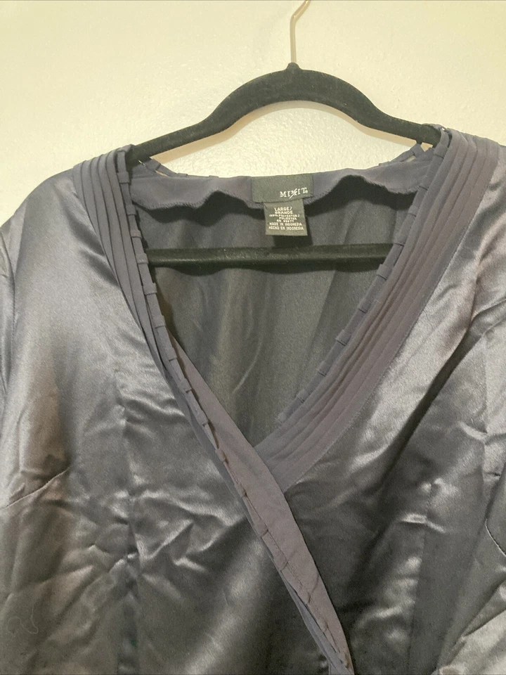 Blusa envolvente Mixit para mujer negra lazo cintura cremallera lateral talla grande Foto 4 de 4