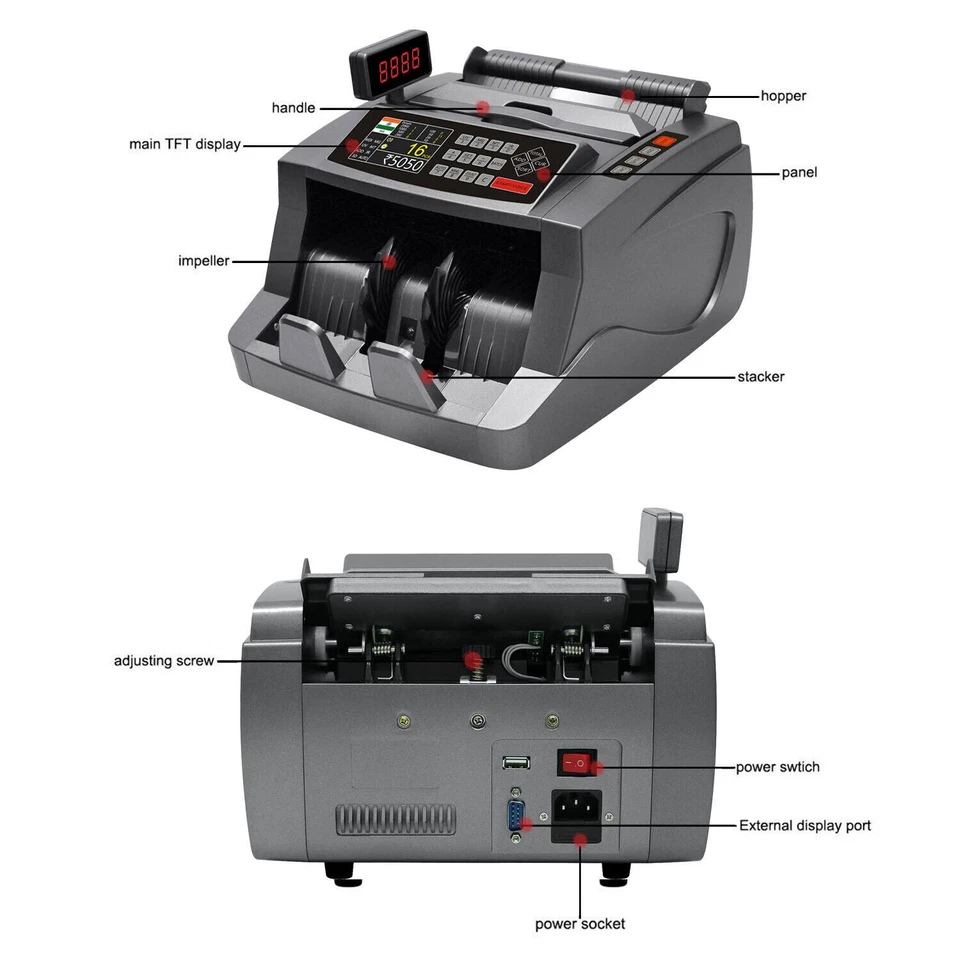 Geldzählmaschine Wertzähler Geldzähler gemischte Geldscheine MT /UV / MG / IR - Bild 3 von 4