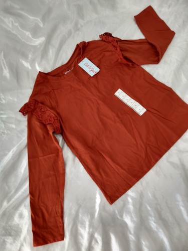 Girl long sleeve t shirt orange size 10-12 cat&jack brand - Picture 3 of 4