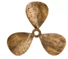 Metal Ship Propeller Nautical Wall Decor Rustic Bronze Brass Patina Finish 14"
