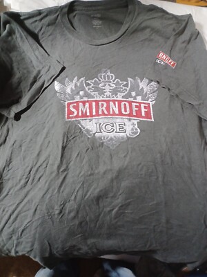 Vtg Smirnoff Ice Graphic Logo Olive Mens Size XL Vodka Tee T-Shirt