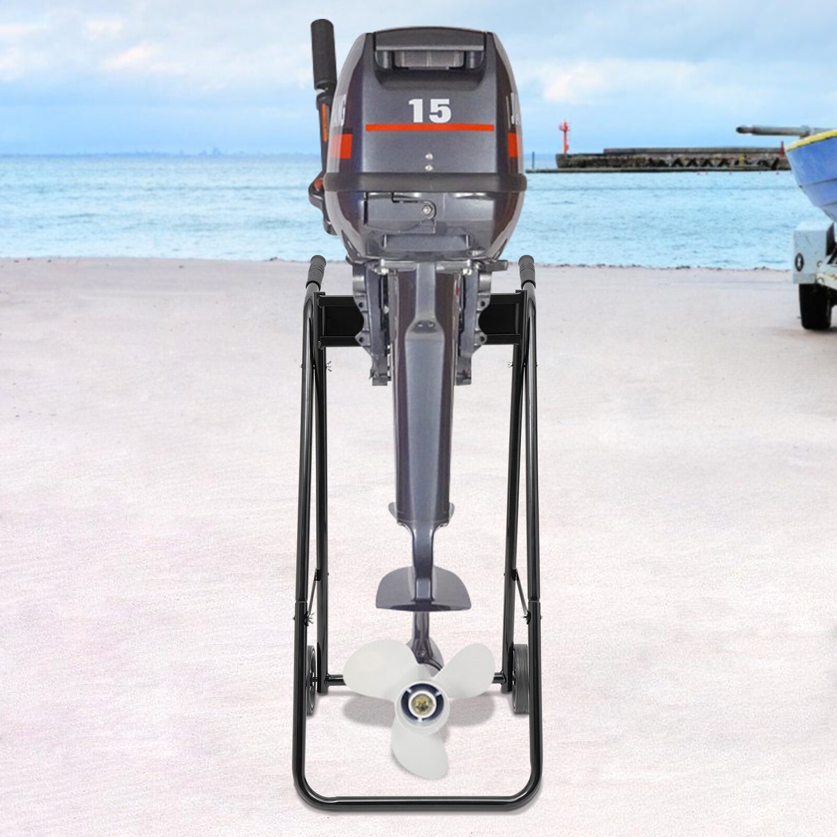 Heavy Duty Outboard Boat Motor Stand Carrier Cart Dolly Trolley