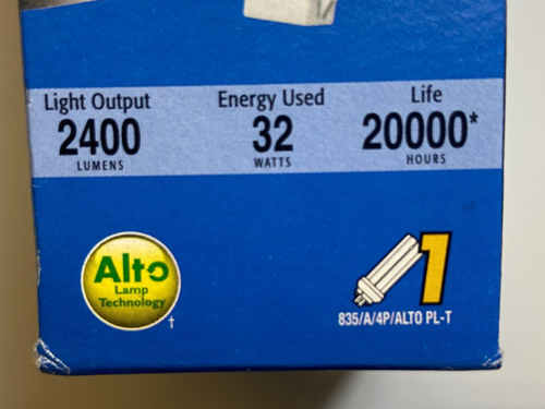 Philips ALTO PL-T 32W/835/4P A 4-Pin (GX24q-3 Base) 3500K 2250-Lumens CFL 32W - Picture 12 of 14
