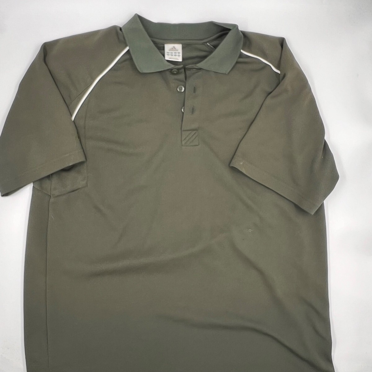 Adidas Mens Short Sleeve Polo Shirt Size M Green Polyester Pullover Golf  Tennis