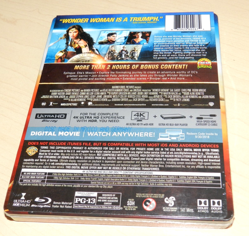 WONDER WOMAN 4K ULTRA HD STEELBOOK NEW SEALED BLU RAY + DIGITAL - Picture 3 of 3
