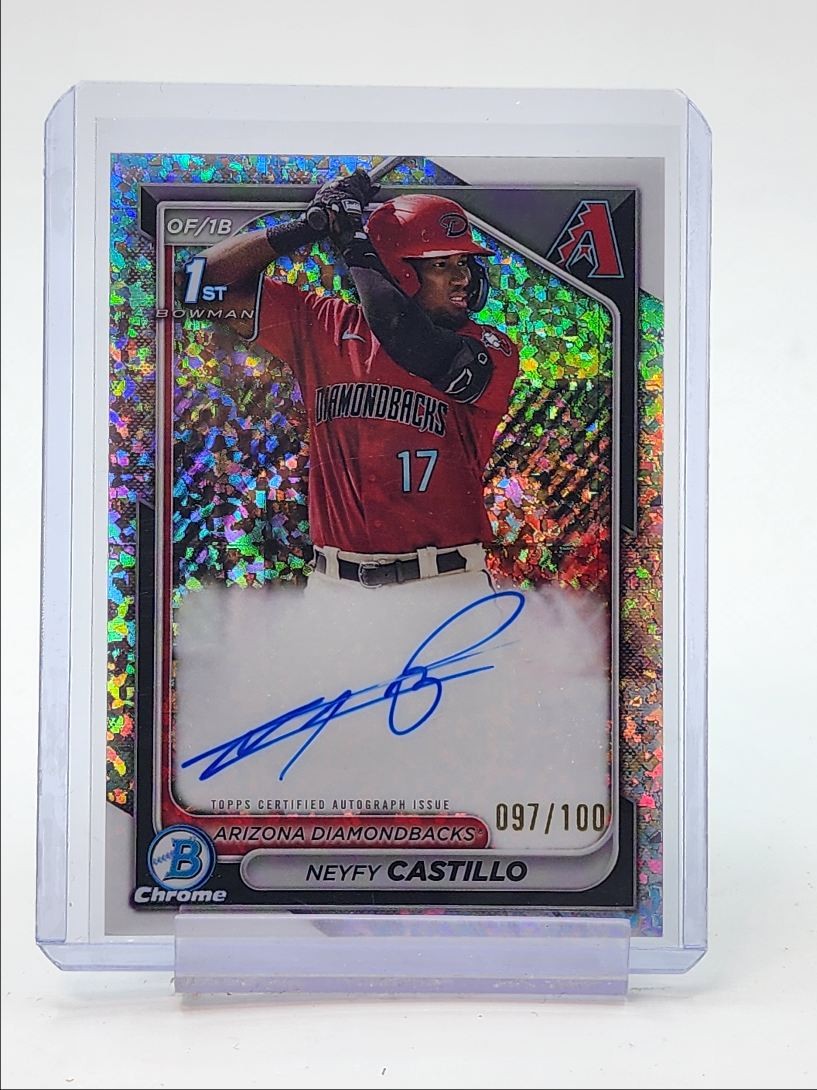 NEYFY CASTILLO 2024 BOWMAN CHROME 1ST MINI-DIAMOND AUTO /100 Q2754