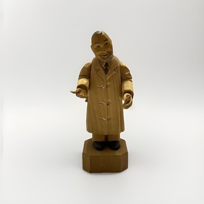 Vintage Wood Carvings Doctor Pharmacist Figurine 7  Tall