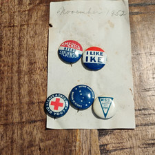 November 1952 Stevenson "America Needs Stevenson" & "I Like Ike" Pinback Lot