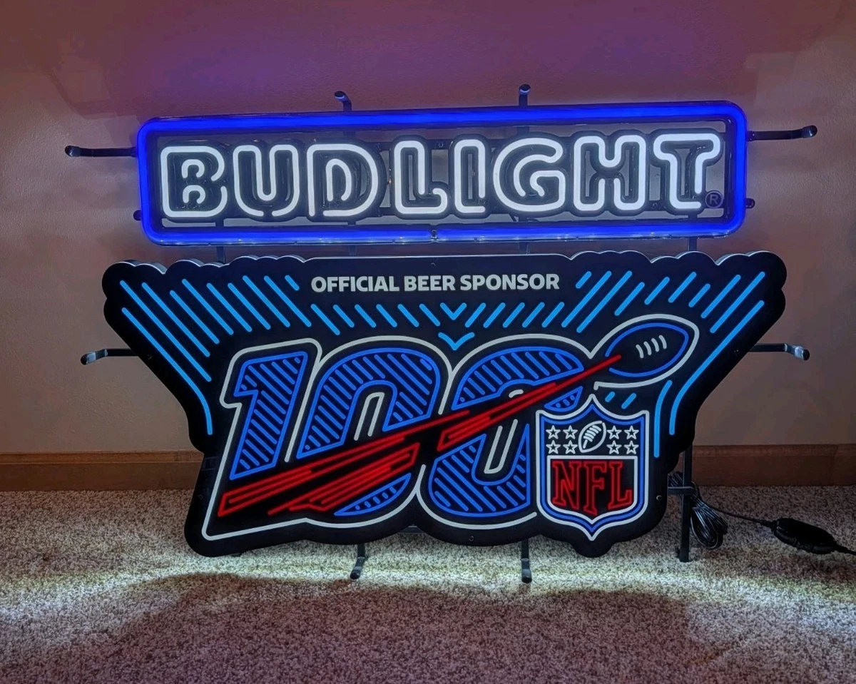 Bud Light Nfl Neon Sign In Collectible Budweiser Signs & Tins for
