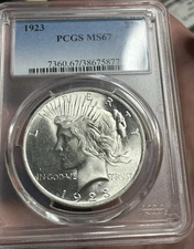 1923 Peace Dollar PCGS MS67 - BELOW Greysheet Value! ($3400!)