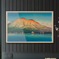 Hasui Kawase Sakurajima Kagoshima Canvas/Poster Wall Art - Japan Painting Print