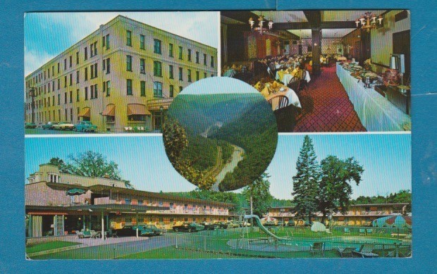 Wellsboro, Pa/ the Penn-Wells Motor Inn/ exterior/pool/dining/chrome postcard