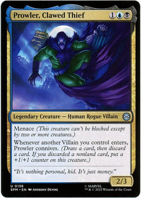 Prowler, Clawed Thief - 0138 - Marvel's Spider-Man - MTG - NM/M - English