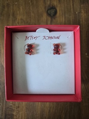 Betsey Johnson Red Gummy Bear Earrings Studs