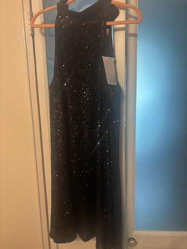 New with Tags- Badgley Mishka Black Sequin Dress size 12