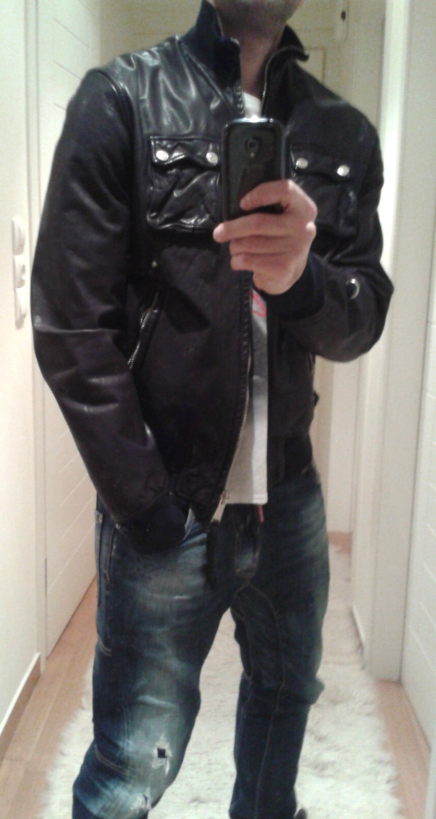 Authentic DSQUARED leather biker jacket 71AM130 t… - image 2