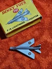 1958 DINKY TOYS 737 PIB LIGHTNING FIGHTER Plane in Original Box - Very Nice!