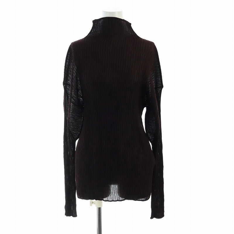 トップス ISSEY MIYAKE Pleated high neck cut sew ISSEY MIYAKE Pleated Cut and Sew Long Sleeves Bottle Neck