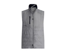 New Zero Restriction Z625 Full Zip Quilted Vest Metallic Silver/Navy Pick Size