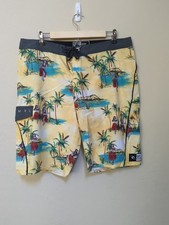 Rip Curl Mens Sz 34 Swim Board Shorts Hawaii Tie Closure Logo Patch Pocket