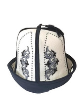 ICONIC KYRGYZ/KAZAKH CLASSIC KALPAK HAT - MOUNTAIN TRIBAL TRADITION - L/XL
