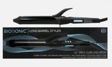 Bio Ionic Long Barrel Styler Ceramic Curling Iron 1.5 inch Black Z-FGTST-CL1.5