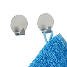 Wenko Rundhaken Edelstahl matt, chrom, 2er-Set  Handtuchhaken