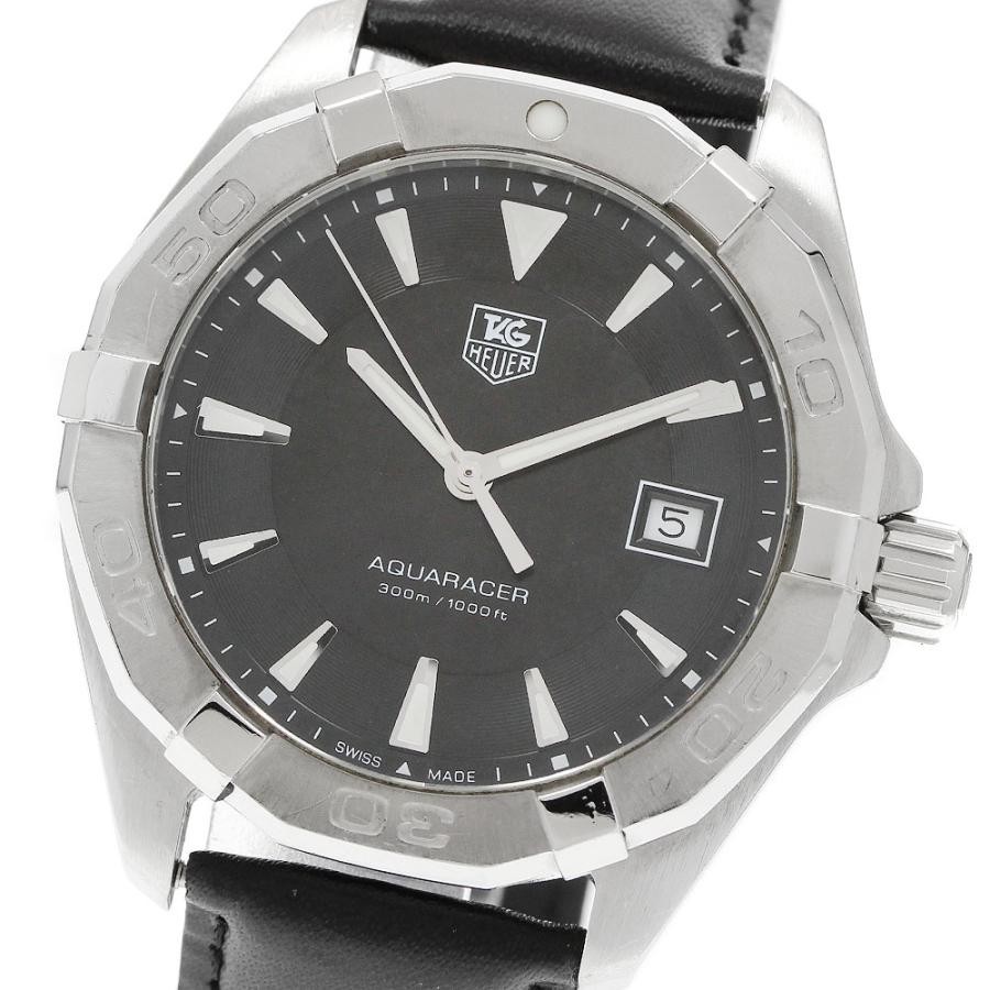 TAG HEUER Aquaracer WAY1110 Men's Quartz Watch Black Dial 41mm Used