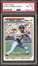 1974 Topps #473 World Series Game 2 Willie Mays Mets HOF PSA 8 NM-MT