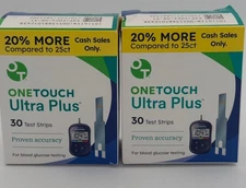 OneTouch Ultra PLUS Glucose Diabetic Test Strips  60 Test Strips Exp-02/28/2026