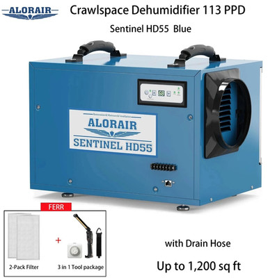 ALORAIR Sentinel HD55 113Pint Crawl Spaces Dehumidifier Basement 1,200 sq w/Hose