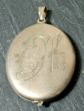 Antico medaglione argento alpacca argento collane ciondolo amuleto gioiello 5 cm