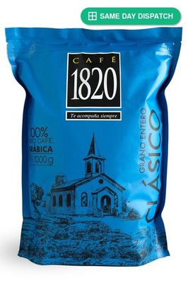 1820 Cafe 100% Arabica Whole Bean Dark Roast Coffee Beans, 35oz, Premium Costa