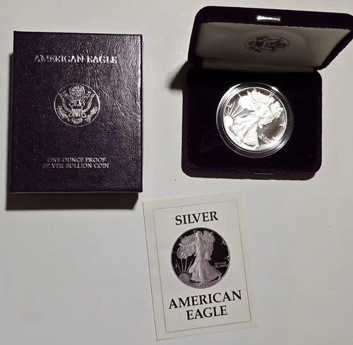 1987 American Silver Eagle Proof Coin Box and COA