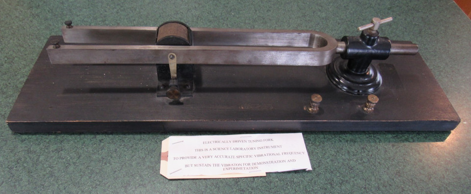 A c.1900 tuning fork from the Chicago Supply Co. — a genuine acoustic science artifact that still *works* and carries 125 years of physics history in your hand.