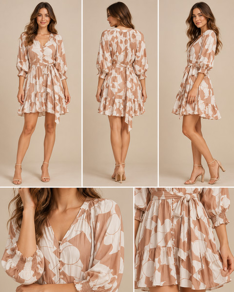 Salty Bright Geometric Print Mini Dress - Size 16 - 5+ items free Au post