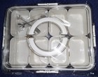 plastic snack bowl travel container w/8 bowls fork spoon NR  — photo 1