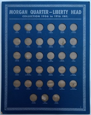 1938 Whitman Publishing Co. 1906-1916 Morgan Liberty Head Quarter 363 Coin Board