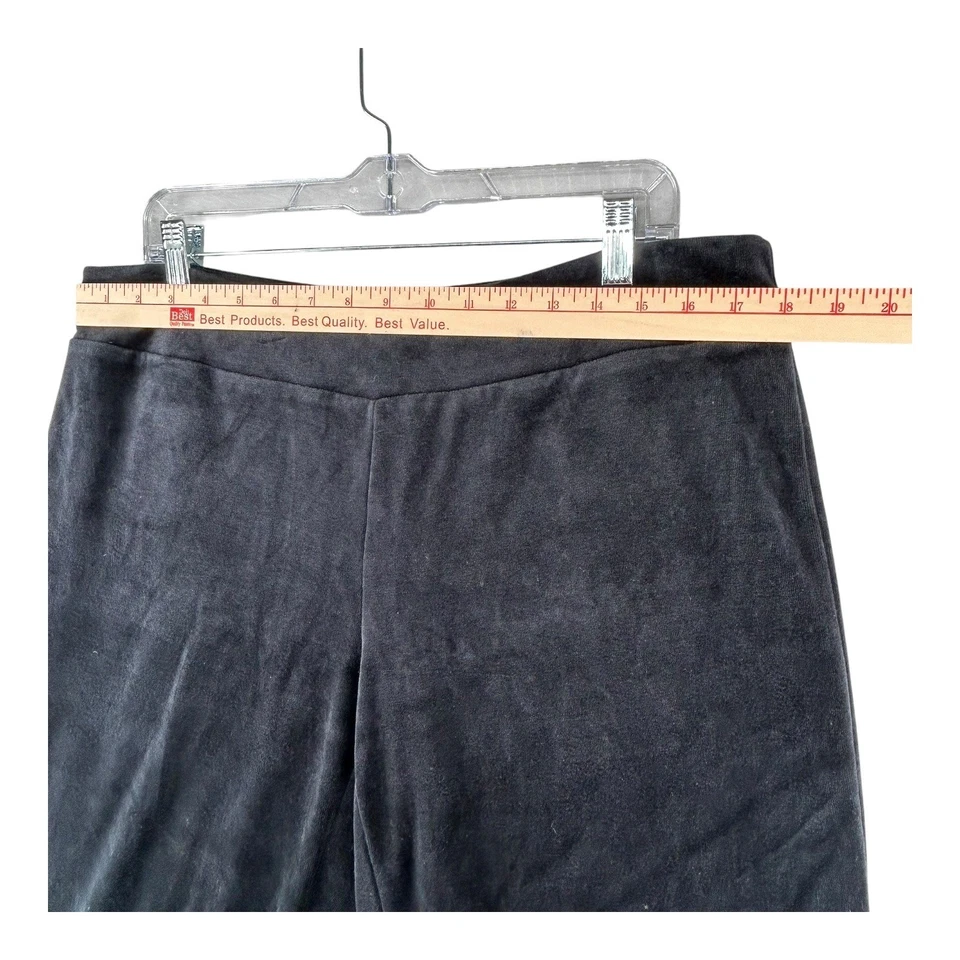 Soma Black Velour Lounge Pants Womens Large Straight Leg Elastic Waist Casual - Image 2 of 4