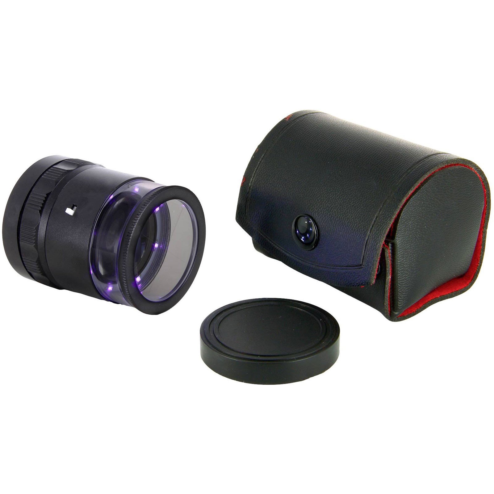 Ideal Tek Handheld Magnifier 10X 8 UV LEDs 30mm Lens Black