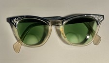 Vtg American Optical AO Silver Cat Eye Sunglasses Frames 4 1/4 5 1/2 24FA 